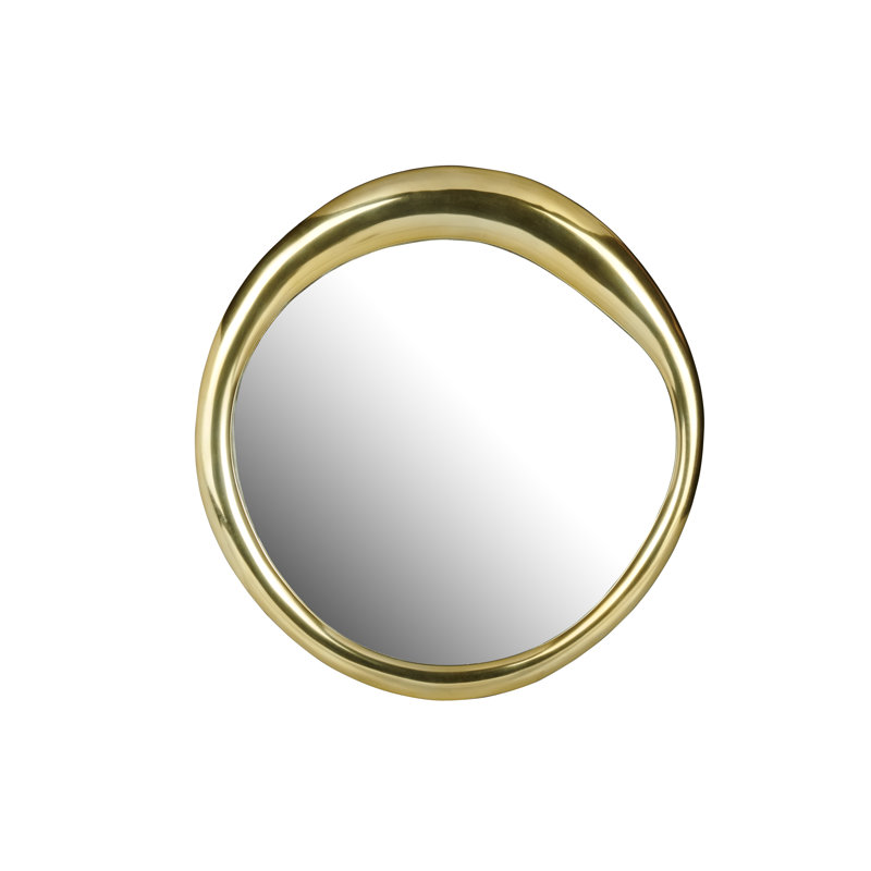 Metal Wall Mirror, 54 cm H x 54 cm W, Gold