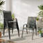 Outdoor Stackable Garden Patio Dining Armchairs with PVC-coated polyester Seat-121377056-125544592