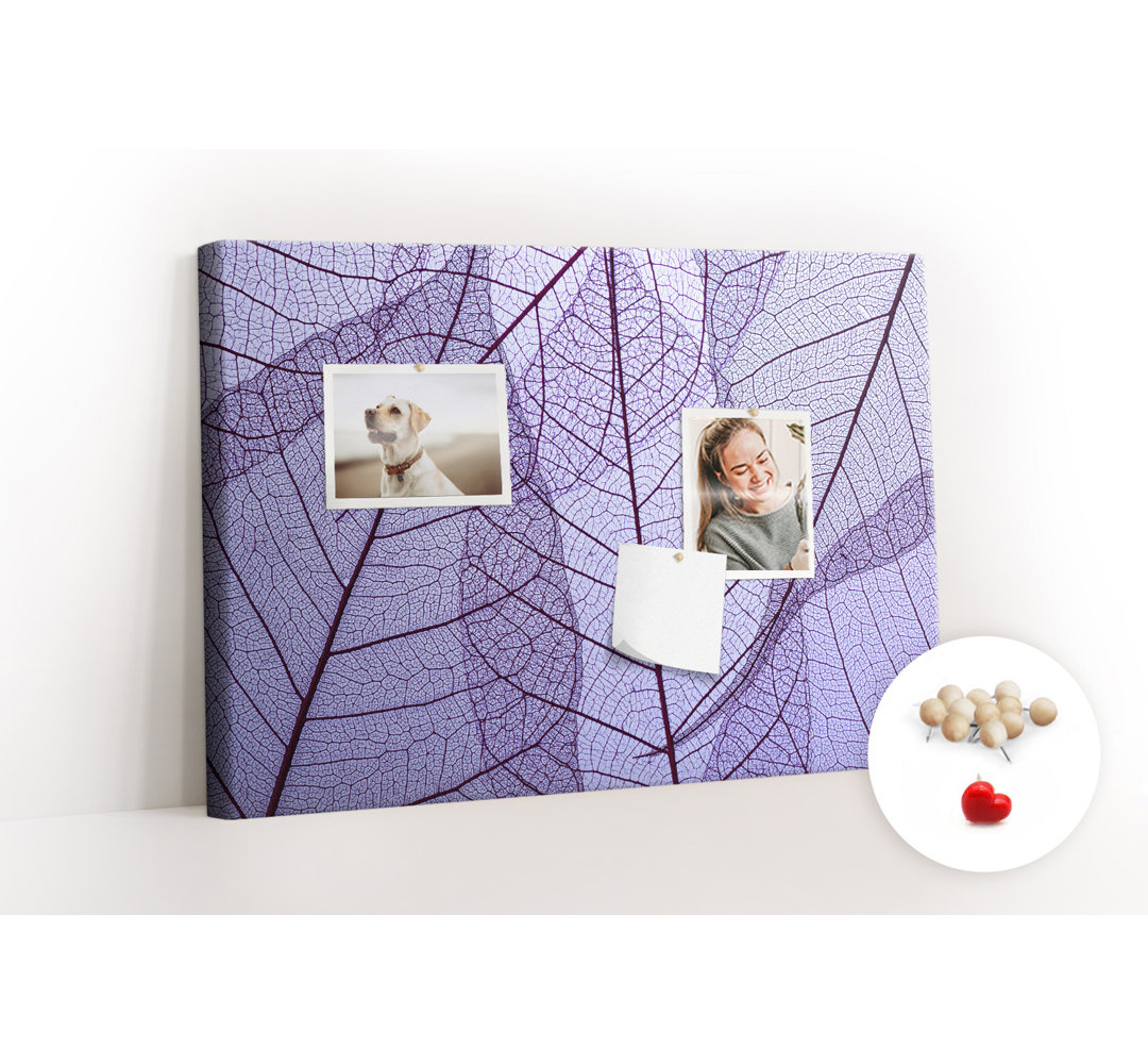 Wall Mounted cork board with print home decor pin board for wall for office bulletin board ideas Leaves nature