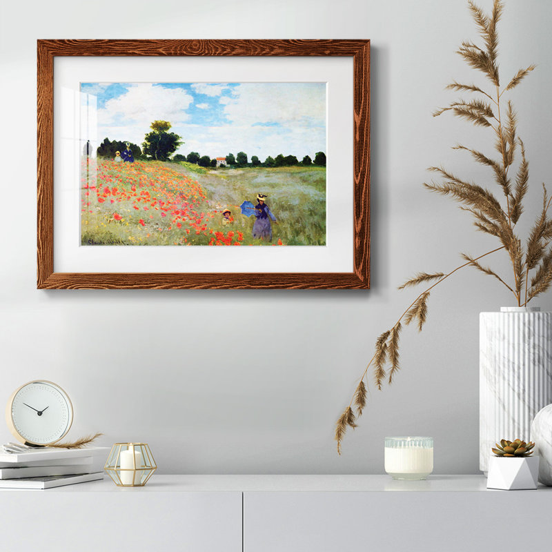 Coquelicots par Monet, H 22 po x l 32 po x P 1,5 po, Érable