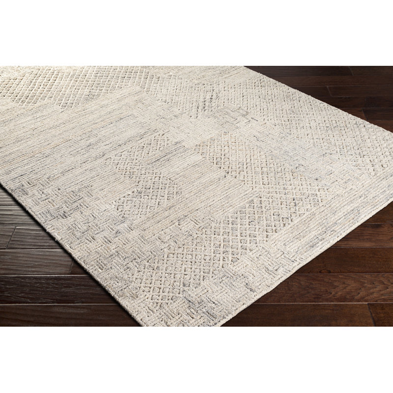 Tapis beige à motif géométrique Rosario, Rectangle 2 pi x 3 pi