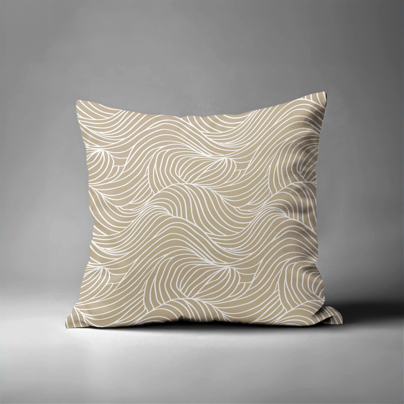 Barnon Reversible Throw Pillow, Beige, 16"H x 16"W