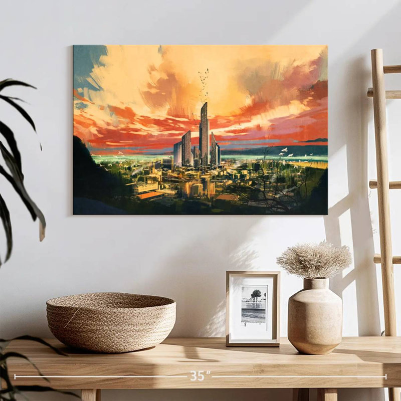 Future City, 16" H x 24" W