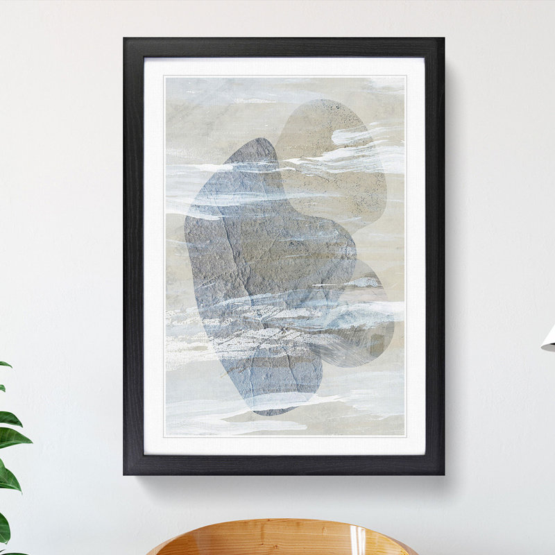 Stone Composition - Picture Frame Graphic Art, 48cm H x 36cm W x 2cm D, Black