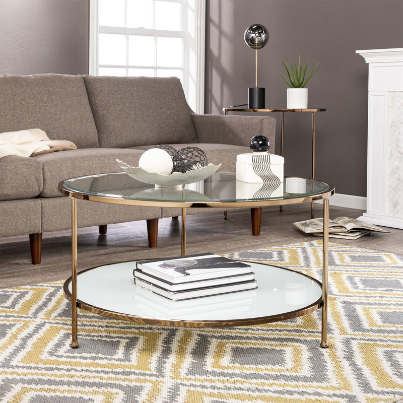 Risa Cocktail Table, Gold/White