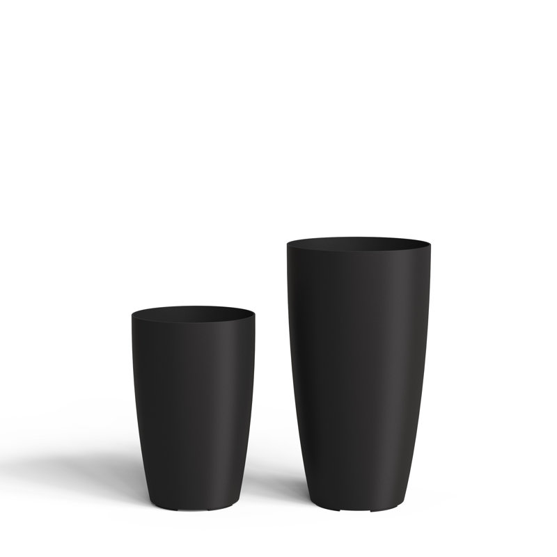 Grand pot à fleurs 16 po et 22 po Solace - noir, 16in/22in, Noir, 2