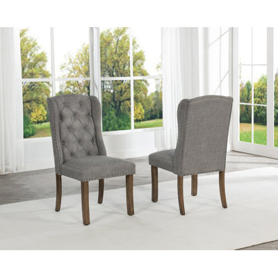 Chaises de salle à manger à oreilles avec dossier capitonné
