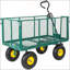 Chariot de jardin surdimensionné en acier 3 en 1 avec doublure amovible et panneaux latéraux pour une utilisation polyvalente