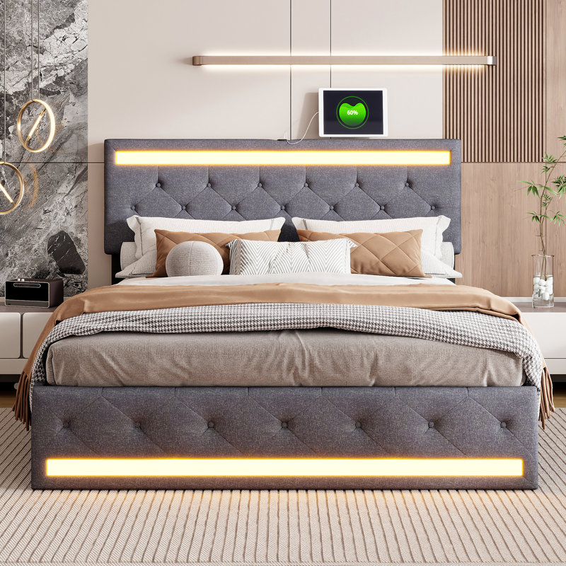Upholstered Storage Bed, Super King (6')