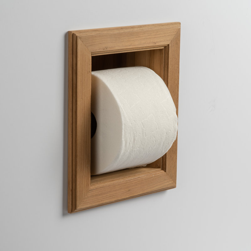 Teak Recessed Toilet Paper Holder