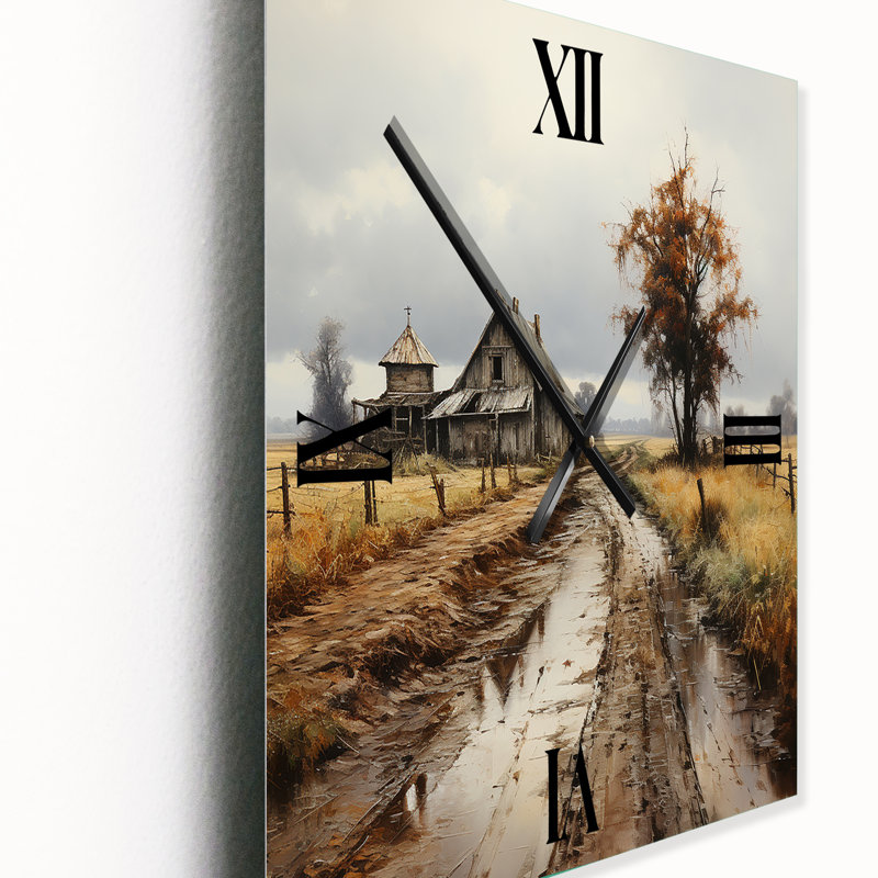 Horloge murale Barns Misty Morning, H 28 po x l 12 po x P 1 po