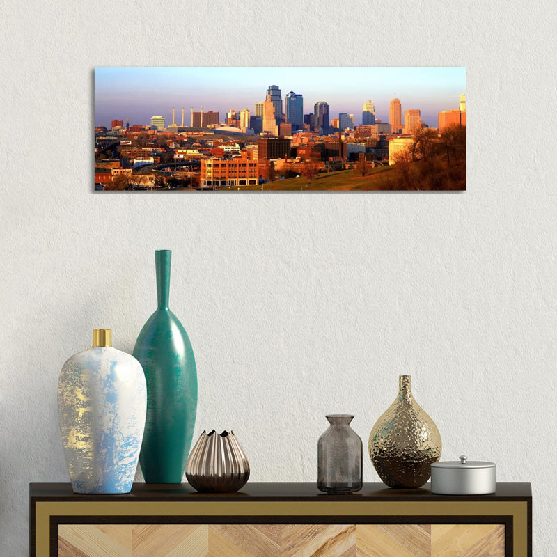 Kansas City MO - Wrapped Canvas Panoramic Print, 30.48 cm H x 91.44 cm W x 1.91 cm D
