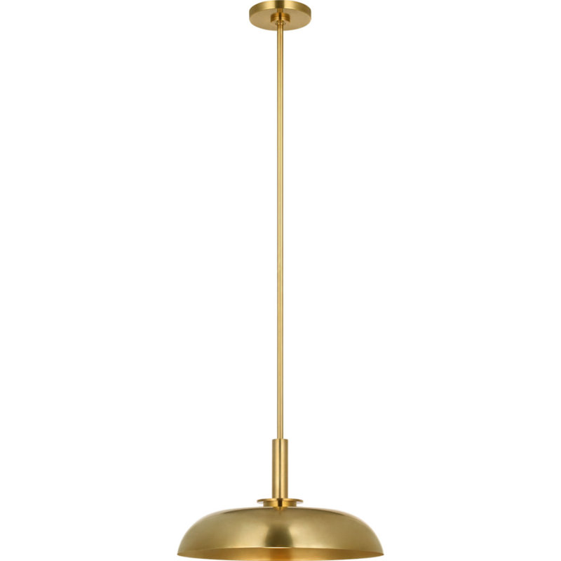 Cyrus 16" Pendant in Hand-Rubbed Antique Brass with White Glass