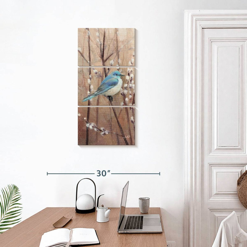 Jolis oiseaux au repos, H 32 po x l 15 po