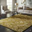 Brown Hand-Knotted Wool Stylized Floral Burst Geometric Modern Contemporary Carpet Rug-163035804
