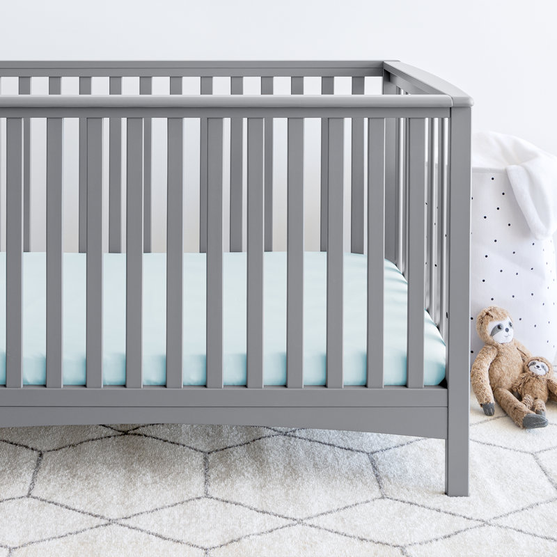 - Piece Standard Crib Fitted Sheet, Sky Blue/Spring Mint/Cloud Grey