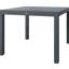 Table de salle à manger extensible pour patio, gris foncé, 104 cm à 211 cm, structure en aluminium et plateau en acier imitation bois. Table extensible de 183 cm à 211 cm avec plateau.
