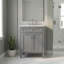 Meuble-lavabo gris 30 po avec lavabo supérieur, meuble-lavabo simple moderne à 2 tiroirs et tiroir basculant-130933841-130933846