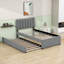 Lit plateforme tapissier simple avec lit gigogne simple Rikelme-1859398373