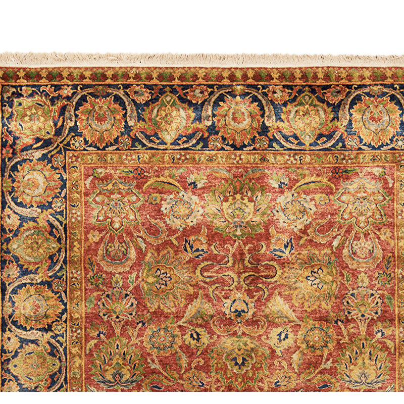 High-Quality Hand-Knotted Red And Blue Area Rug