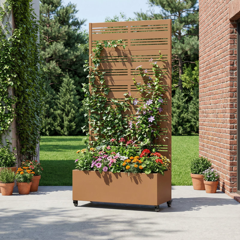 Boîte à fleurs Eural, H 72 po x l 35 po x P 16 po, Brun, 1