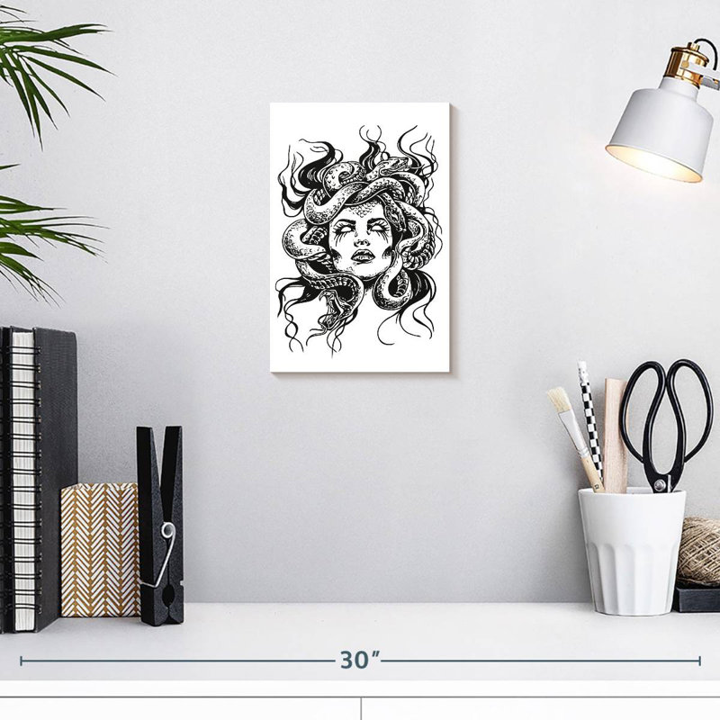 Kelan, méduse de la mythologie, H 12 po x l 8 po