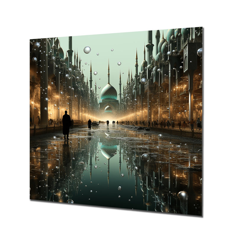 Art de l'Islam nuit de l'ascension II - Art mural en métal, H 29 po x l 29 po