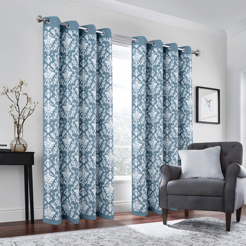 Rideau obscurcissant réversible Cressida, Bleu, L 52 po x L 90 po