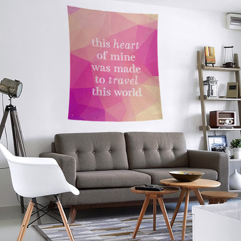 Polyester Tapestry, 80" H x 68" W, Pink Diamond