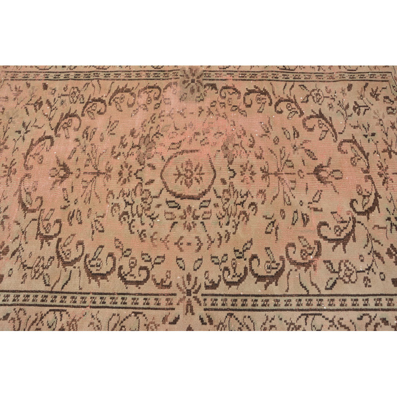 Tapis rétro, tapis de luxe, tapis moderne, tapis turcs, grand tapis 5,1 x 8,4 pi, tapis Boho, tapis en laine orange