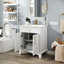 Meuble-lavabo avec lavabo, 2 portes et poignées en métal-87308218