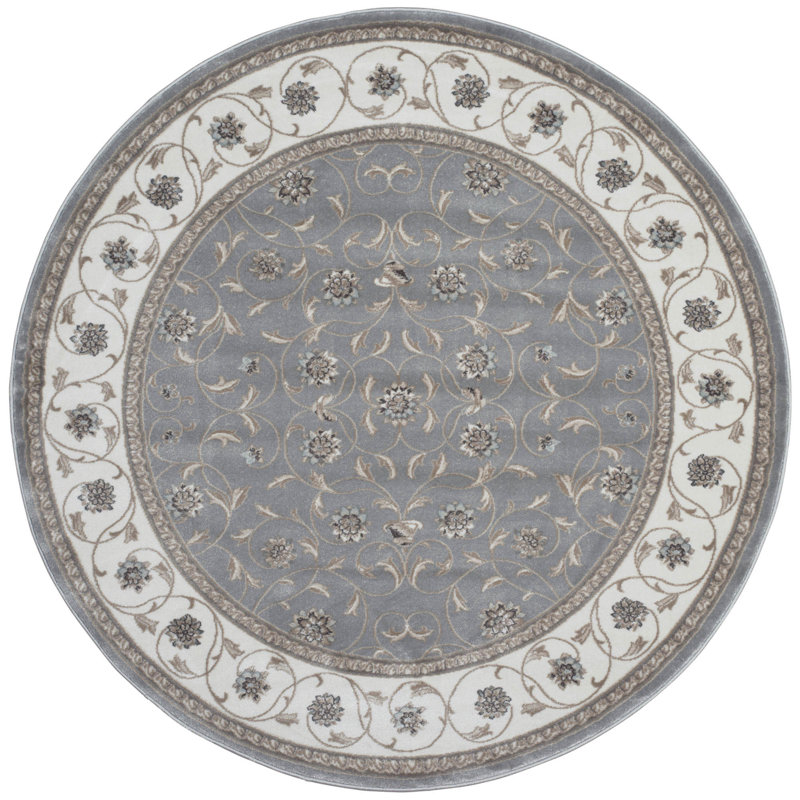 Tapis gris Ackermanville, Rond 5 pi 3 po