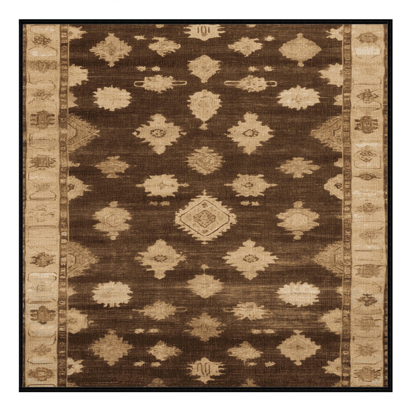 Tapis brun lavable à la machine, Carré 4 pi