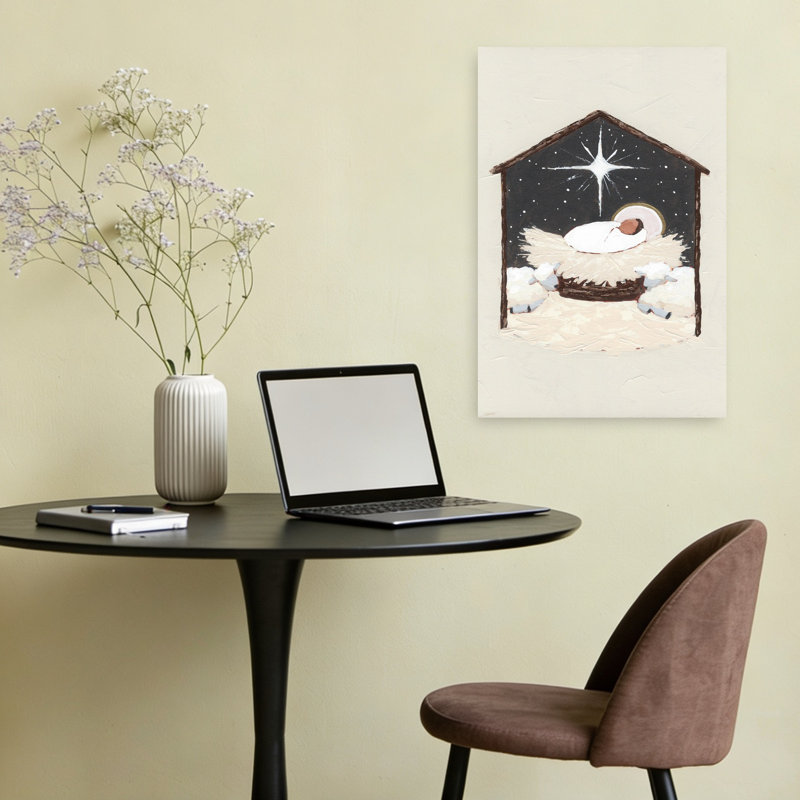 The King Is Born Abstract Contemporary Wall Art Print 1 Piece Wrapped Canvas Wall Art, 60.96cm H x 40.64cm W