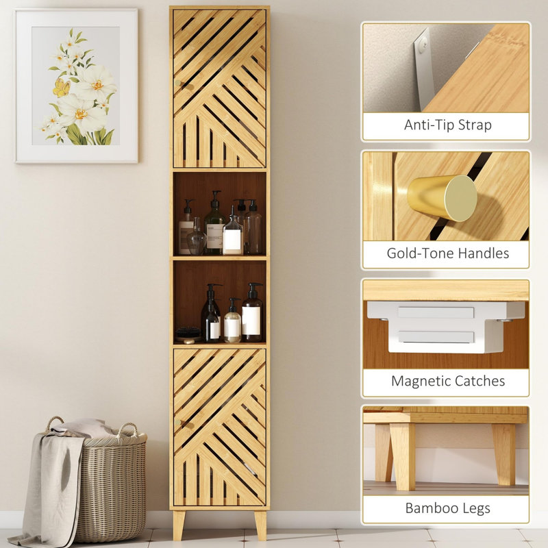 Bamboo Freestanding Linen Cabinet