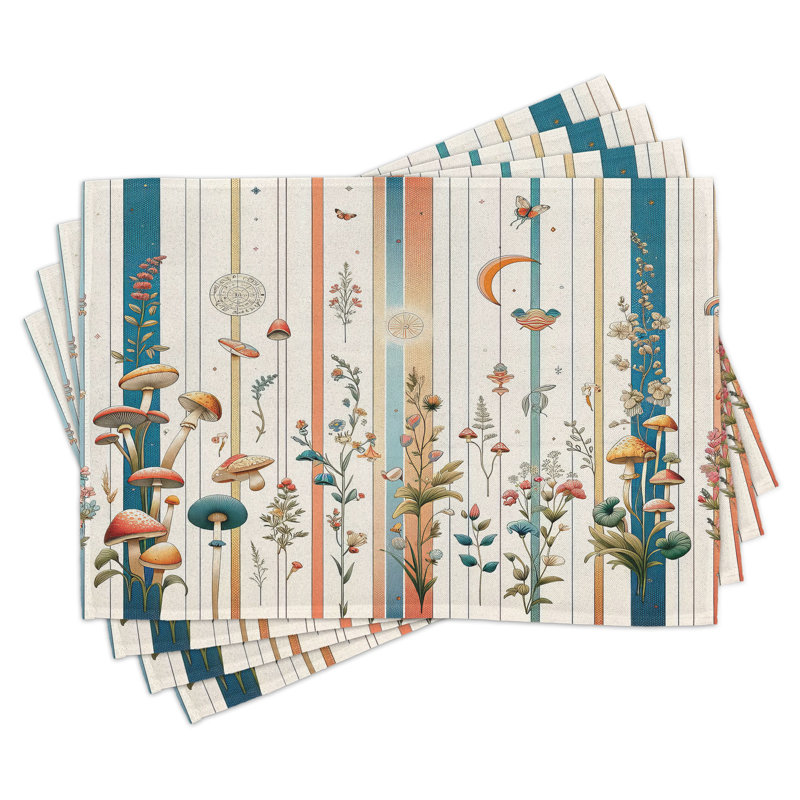 Ensemble de 4 napperons Ambesonne Botanical