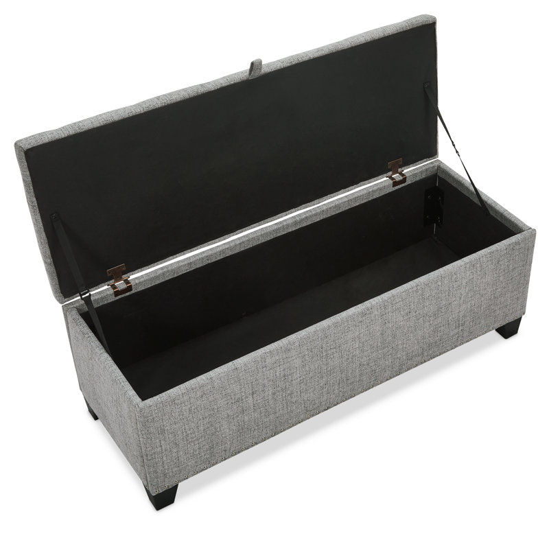 48" Wide Linen Storage Bench, Light Gray