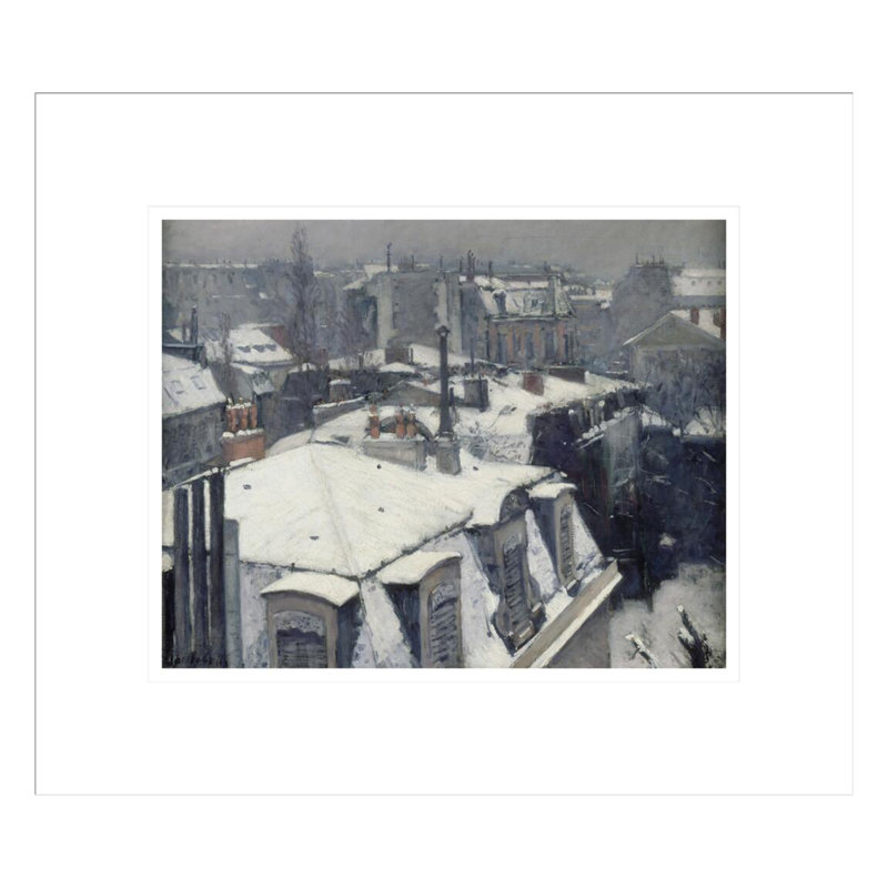 «Vue de toits (Effet de neige) dit Toits sous la neige» par Gustave Caillebotte, H 13,75 po x l 15,81 po