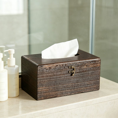 Couvercle de boîte à mouchoirs rectangulaire en bois, porte-mouchoirs en bois décoratif pour salle de bain, salon et plateau de table, finition naturelle