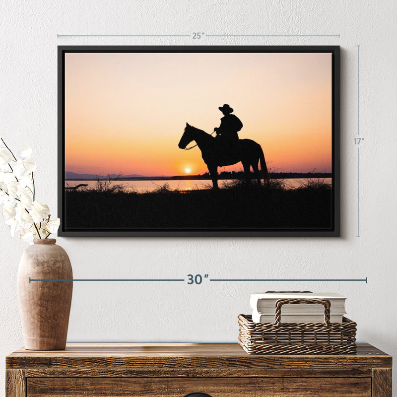 «Cowboy Silhouette Wall Art», H 17 po x l 25 po