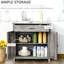 Buffet Buffet, armoire d'appoint 32 "avec porte de grange. Gris délavé pour la cuisine, le salon, l'entrée. Offre un grand espace de rangement et une tablette réglable. Armoire, buffet