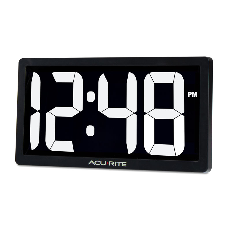 AcuRite 10-Inch LED Digital Clock with Auto-Dimming Brightness, White (75114M)
