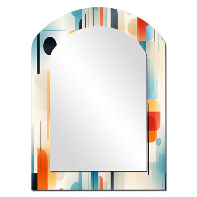 Urban Abstraction - Geometric Irregular Shape Large Wall Mirror, Modern Asymmetrical Unique Mirror, Printed Metal Art