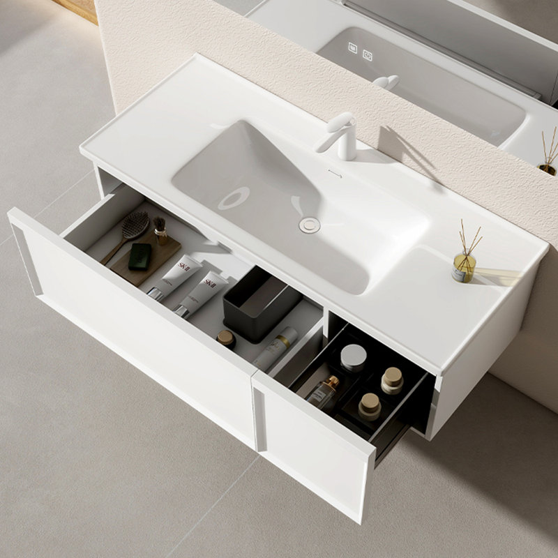 Modern minimalism bathroom cabinet, White