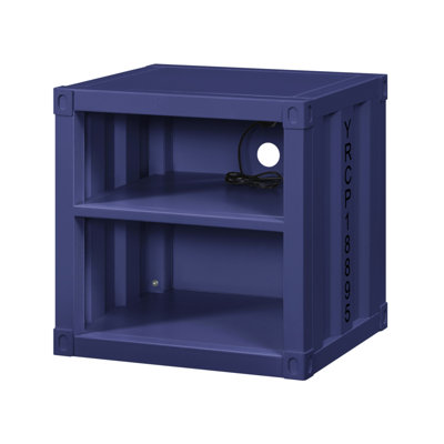 Cargo Blue Finish Nightstand W/USB