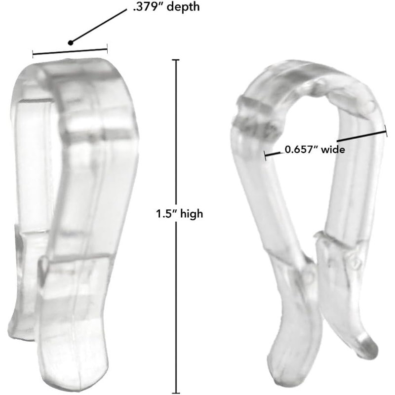 Pinces pour pantalons en plastique transparent de 1 1/2 po -, 100