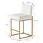 Ensemble de 2 tabourets de bar à hauteur de comptoir de 26 po avec base en métal et en cuir PU blanc mat-870803934-848678608