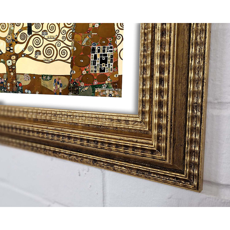 Klimt The Tree Of Life 1 - Single Picture Frame Print, Black/Walnut Framed Paper, 42.1cm H x 59.7cm W x 3cm D