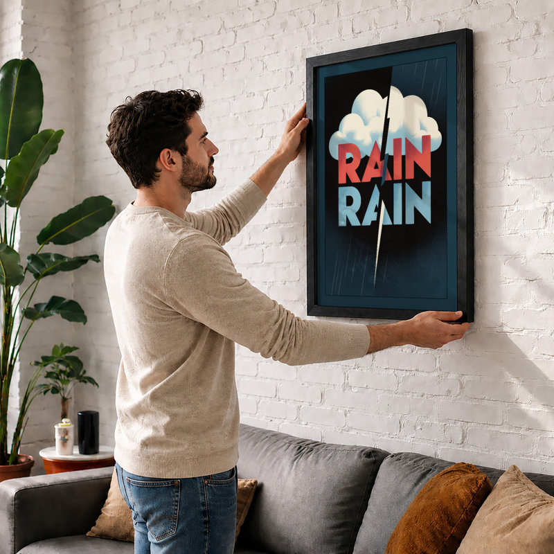 Rain Modern - Framed Print, A1 - 84.1 x 59.4 cm, Unframed