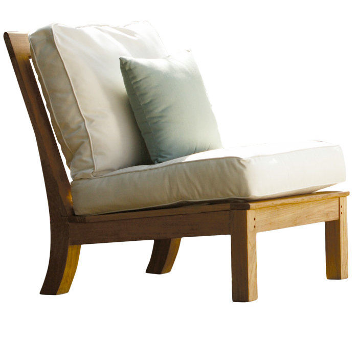 Monterey Outdoor Teak Lounge Chair, Canvas